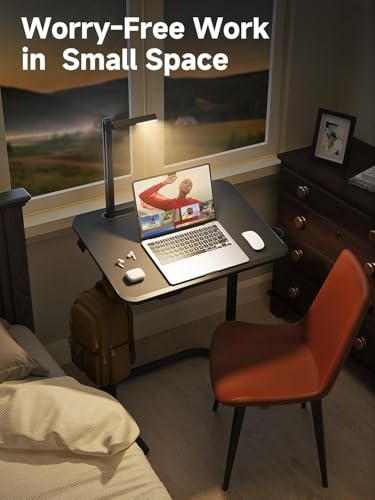 SAIJI XXL Extra Large Sturdy TV Tray Table, Laptop Desk for Couch | Height & Tilt Adjustable Heavy Duty TV Trays for Eating, Working, Writing,Drawing, Recliner Table Couch Desk with LED Light - size: 25.6" x 17.7"