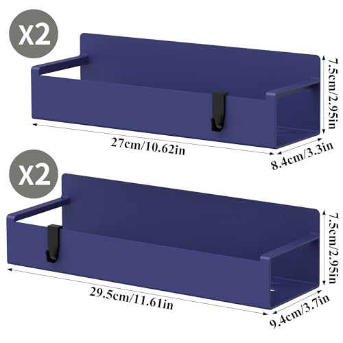 4 Pack Magnetic Spice Rack Organizer for Refrigerator and Oven, Dark Blue Fridge Organizers and Storage for Kitchen - color: Dark Blue, size: 4 Pack