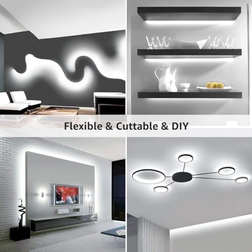 Lepro LED Strip Light, 32.8Ft Dimmable Vanity Lights, 6000K Super Bright LED Tape Lights, 600 LEDs SMD 2835, Strong 3M Adhesive, Suitable for Home, Kitchen, Under Cabinet, Bedroom, Daylight White - size: 32.8 ft