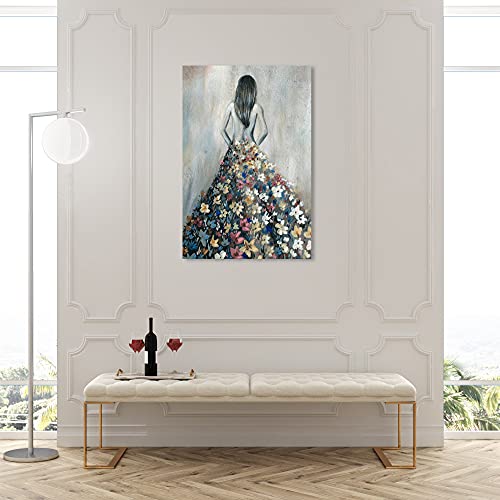 Oliver Gal Girl with Flower Thoughts Canvas Print Wall Art for Living Room, Bedroom, and Bathroom, 30" x 45", Gallery Wrapped - color: Gallery Wrapped, size: 45"L x 30"W