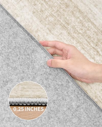 Art&Tuft 2'6"x12 Runner Rug Non Slip, Washable Rug Runners for Hallways,Beige - color: Stripe-beige, size: 2'6" X 12'