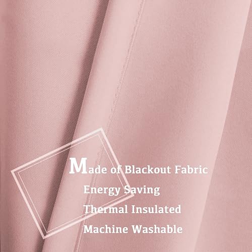 Baby Pink Blackout Curtains for Girls Bedroom Living Room 54 Inch Length 2 Panels Nursery Thermal Insulated Room Darkening Grommet Top Noise Reducing Window Curtains, 42W x 54L, Baby Pink - color: Baby Pink, size: 42"W x 54"L (Pack of 2)