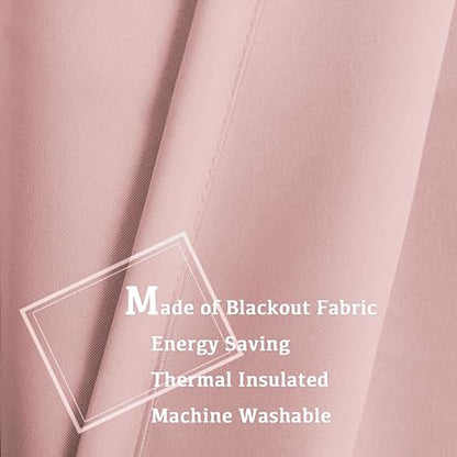Baby Pink Blackout Curtains for Girls Bedroom Living Room 54 Inch Length 2 Panels Nursery Thermal Insulated Room Darkening Grommet Top Noise Reducing Window Curtains, 42W x 54L, Baby Pink - color: Baby Pink, size: 42"W x 54"L (Pack of 2)
