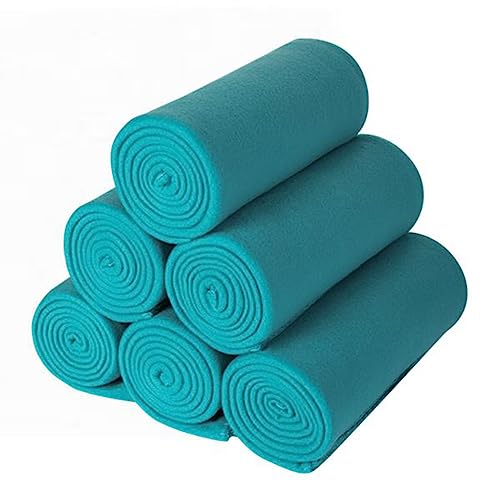 CAI TENG Fleece Throw Blanket Blankets Bulk for Couch Lightweight Warm Soft Cozy Kids Blanket Bulk 50 x 60 inch Fleece Fabric Yard Solid for Bed Sofa Travel Gifts Outdoor Blue 6 Pack - color: Blue