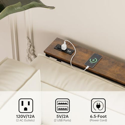 Aduanbang 78.7 inch Narrow Console Table with Outlet, Sofa Table Set of 2, Behind Couch Table, Long Entryway Tables with Charging Station, for Living Room, Rustic Brown - color: Rustic Brown, size: 5.9"D x 78.7"W x 30"H