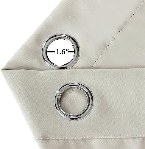 Turquoize Cream Beige Blackout Window Drapes Room Darkening Themal Insulated Grommet/Eyelet Top Nursery/Living Room Curtains for Bedroom/Living Room Each Panel 42 in x 54 in (W x L) (Set of 2 Panels) - color: Cream Beige, size: 42"W x 54"L (Pack of 2)