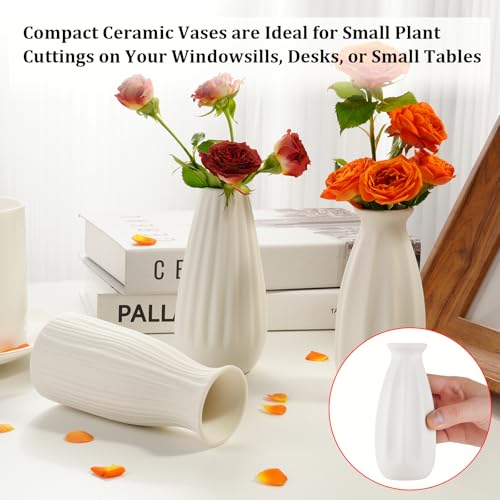 Ceramic Bud Vases, Set of 24 White Vases for Centerpieces Small VAses for Flowers Mini Ceramic Vase for Pampas Grass Vase Bulk for Wedding Table Centerpieces Decoration Boho Home Decor DIY Gift