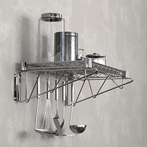 14" x 24" Chrome Wire Wall Mount Shelf - color: Chrome, size: 14" x 24"
