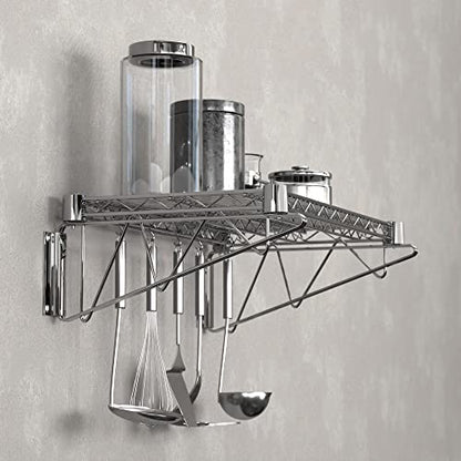 14" x 24" Chrome Wire Wall Mount Shelf - color: Chrome, size: 14" x 24"