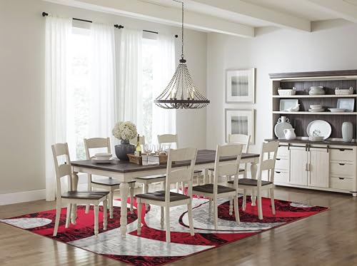 Yafa Home Fashion Modern Contemporary Swirls Design Area Rug, Luxurious, Elegant, and Fashionable Area Rug (Red, 4 ft X 5 ft) - color: Red, size: 5'3" x 4' (Rectangular)
