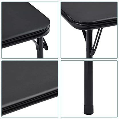 VECELO 24'' Kids Folding Card Table, Portable, with Ultra Soft Padded Cushion, 1 Piece, Black - color: Black