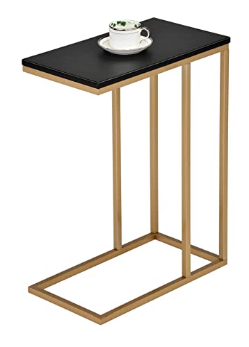 Kings Brand C Table for Sofa, Bed & Living Room, Gold Metal End Table | Space-Saving C-Shaped Design Slides Under Sofas, Beds & Chairs to Keep Drinks, Laptops & Everyday Essentials Nearby