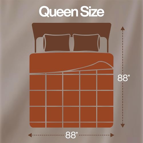 Utopia Bedding Queen Comforter, Duvet Insert, Burnt Orange, 88 x 88 Inches | Soft and Fluffy Down Alternative Bed Comforter, All Season, Breathable, Corner Tabs, Box Stitched, Durable, Machine Washable - color: Burnt Orange, size: Queen