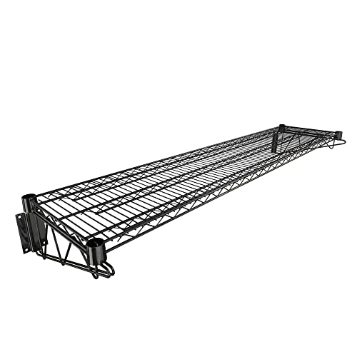 14" x 60" Black Epoxy Wire Wall Mount Shelf - color: Black, size: 14" x 60"