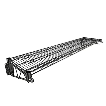 14" x 60" Black Epoxy Wire Wall Mount Shelf - color: Black, size: 14" x 60"