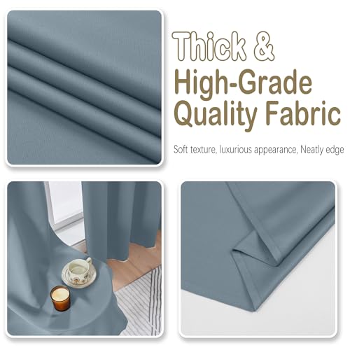Extra Long 10 FT Blackout Curtains for Patio 120 Inches Long 2 Panels Set, Solid Thermal Insulated Energy Saving Rod Pocket Window Treatment Curtains Blackout Drapes, W50xL120, Stone Blue - color: Mineral Blue, size: 50"W x 120"L (Pack of 2)
