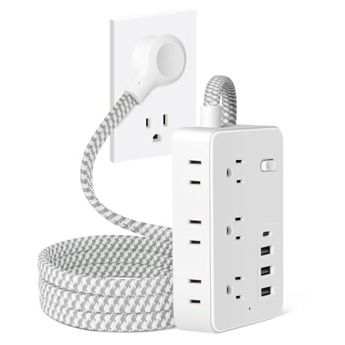 LED Desk Lamp, Desk Light with 2 USB Charging Port and 4 AC Power Outlet, 3 Lighting Modes, Adjustable Gooseneck, Eye-Caring Home Office Foldable Table Lamp