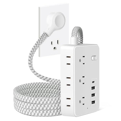 LED Desk Lamp, Desk Light with 2 USB Charging Port and 4 AC Power Outlet, 3 Lighting Modes, Adjustable Gooseneck, Eye-Caring Home Office Foldable Table Lamp