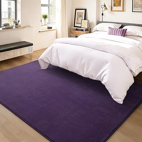Vasofe 6x9 Purple Area Rugs for Bedroom, Super Soft Living Room Dorm Rug | Low Pile Thickened Memory-Foam Throw Carpet, Non-Slip Washable Carpets for Kids Boys Girls Room Nursery Playroom Home Decor - color: Purple, size: 6' x 9' (Rectangular)