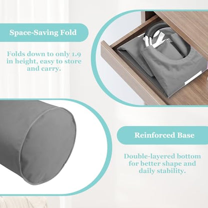 WOOHA 125L Large laundry basket,Collapsible laundry hamper, Tall Clothes Baskets Folding Washing Bin Foldable Fabric Hamper Bags for Bedroom, Closet,Bathroom,College,laundry bag,Darkgray - color: Darkgray, size: 125L-XXXL
