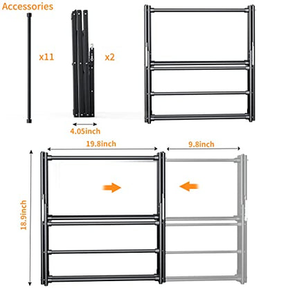 Clothes Drying Rack Foldable Drying Rack Clothing Black-1pack | for Laundry - 40" x 28.8" x 14.2", Space Saving Household Indoor - color: Black