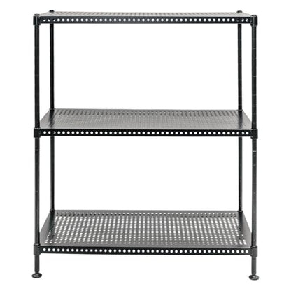 Shelving Inc. 12" d x 24" w x 28" h 3-Tier Perforated Metal Shelving, Everyday Shelving, Weight Capacity 110 lbs Per Shelf - size: 12" d x 24" w x 28" h