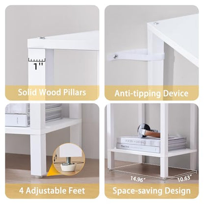 YUFAM 5 Tier Tall Narrow Bookshelf, Skinny Bookcase, Wooden Shelf, White | 54'' Tall Thin Book Shelf, Skinny Book Shelf for Modern Narrow Industrial Shelf fits Living Room, Office, Bedroom, Kitchen - color: White, size: 5-Tier