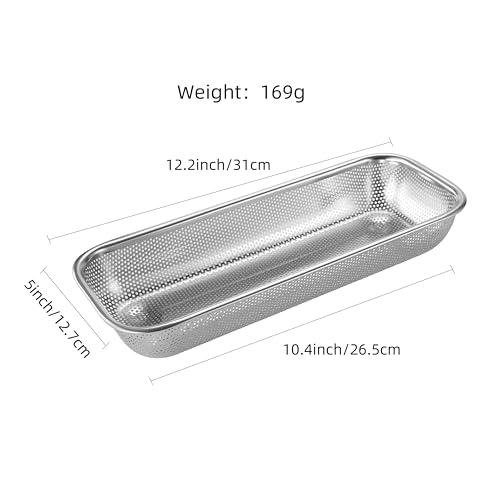 2Pack Stainless Steel Tumbler Cup Lid Organizer, Mason Jar Lid Holder | Rectangular, Stainless Steel Mesh, Cabinet Storage Basket, Silverware, Chopsticks, Straws, Utensils - style: SilverIndustrial-2pack