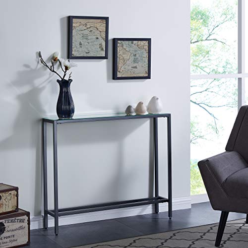 SEI FURNITURE Darrin Narrow console table, Gray - color: Gunmetal Gray