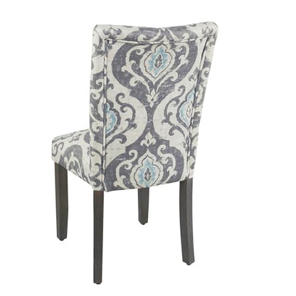 HomePop Parsons Classic Upholstered Accent Dining Chair, Set of 2, Suri Blue - color: Suri Blue, style: Pack of 2