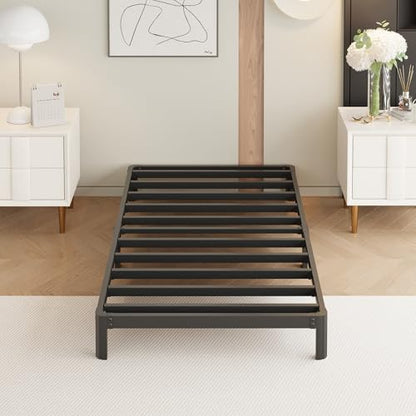 Yicensen 8 Inch Twin Bed Frames No Box Spring Needed, Heavy Duty Metal Twin Size Platform Bed Frame with Rounded Corner Legs, Easy Assembly, Noise Free, Black - size: Twin, style: 8 Inch
