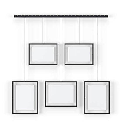 Umbra Exhibit Picture Frame Set, Adjustable Wall Mount, Set of 5, Black | Steel construction, customizable layout, damage-free hanging, fits 4x6 and 5x7 photos, includes mounting hardware - color: Black, size: Set of 5, style: 5-Opening