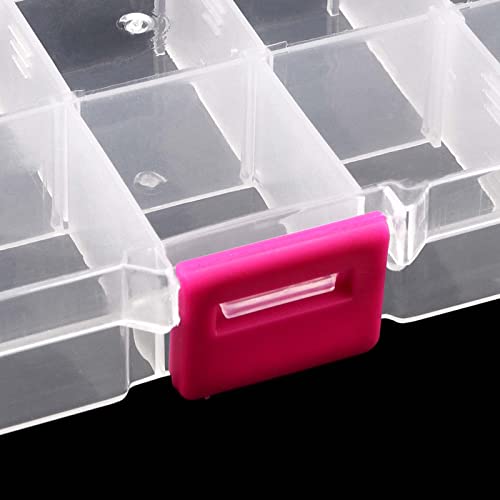 32 Pack 10 Grid Plastic Jewelry Organizer Box, 5 x 2.5 Inch Plastic Box with Removable Dividers Clear Divider Storage Boxes for Beads, Jewelry and DIY Crafts