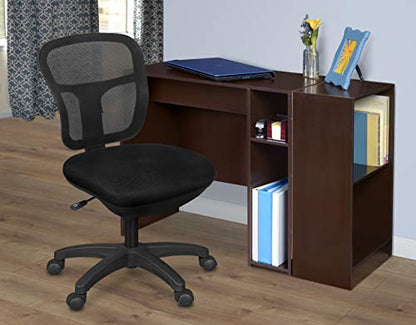 Niche Regency Armless Harrison Mesh Back Swivel Task Office Chair- Black