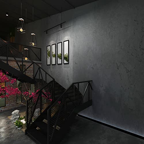 3yecao 31"×354" Darker Grey Black Wide Concrete Wallpaper Peel and Stick Extra Thick 3D Dark Gray Faux Contact Paper Textured Stained Vinyl Wrap Matte Wall Sticker for Walls Bedroom Basement Bathroom - color: Dark Gray, size: 31" x 354"