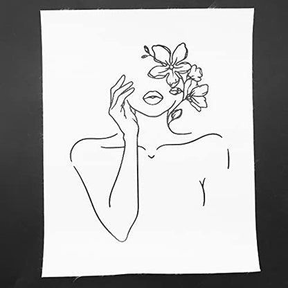 Hbaebdoo Minimalist Line Art Decorative Prints Set of 4 Aesthetic Drawing Poster Black/White Prints 8inch x 10inch Unframed