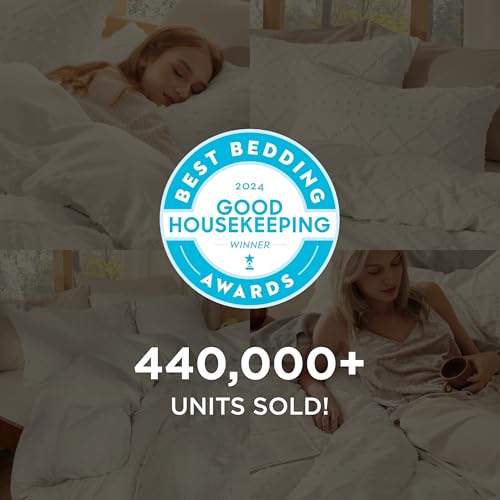 Bedsure White Boho Duvet Cover Full, Soft Vintage Embroidery | 3-Piece, Boho Bedding, Elevated Home Decor, Fade Resistant, Machine Washable, Tufted Texture, Zipper Closure, 8 Corner Ties - color: 01 - White, size: Full (80" X 90")
