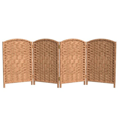 Red Lantern 2 ft. Short Diamond Weave Fiber Folding Screen - Natural - 4 Panel - color: Natural, size: 4 Panel
