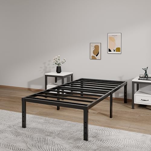 LUMUNANCE Metal Bed Frame Twin XL Size - 16 Inch Heavy-Duty Platform Bed Frame No Box Spring Needed, Easy Assembly, Noise-Free, Sturdy Mattress Foundation, Underbed Storage Space - size: Twin XL, style: 16 Inch