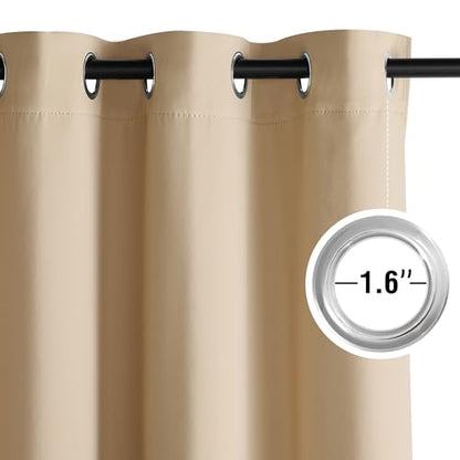 NICETOWN Biscotti Beige Light Blinds - Microfiber Grommet Thermal Insulated Shades for Kid's Room, Yard, Boys Room, Girls Room, Nursery - Lightweight, 1 Pair, W52 x L95 - color: Biscotti Beige, size: 52"W x 95"L (Pack of 2)