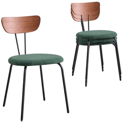 Stackable Guest Chairs Set of 4, Upholstered Waiting Room Chairs with Metal Legs for Reception, Breakroom, School, Meeting, Office - color: Dark Green, size: Set of 4