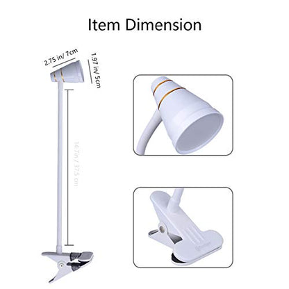 LED Clip Desk Lamp, Headboard Light with Strong Clamp, Bed Reading Light with 3000k-6500K Adjustable Color Temperature Options for Brighter Illumination (Milky White) - color: Milky White