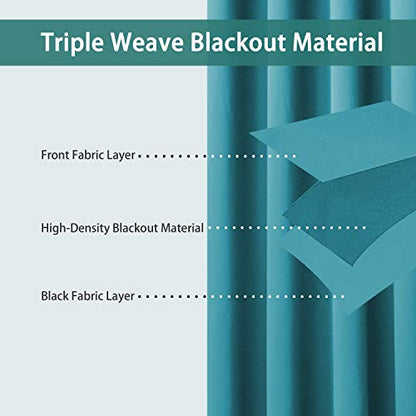 BONZER Extra Wide Room Divider Curtain Total Privacy | Wall Noise Reducing Blackout Curtains for Apartment, Studio, 96L x 150W Inch (8L x 12.5W ft), 1 Panel, Teal - color: Teal, size: 150"W x 96"L (Pack of 1)