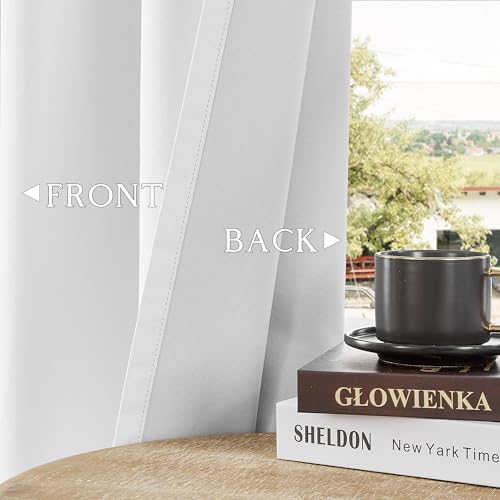 ChrisDowa White Blackout Curtains 45 Inches Long 2 Panels for Bedroom | Room Darkening,Light Blocking,Thermal Insulated,Faux Linen,Farmhouse,Grommet,Window Treatment,Drapes,Living Room,52x45 - color: White, size: 52"W x 45"L (Pack of 2)