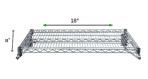 Heavy Duty Chrome Wire Storage Wall Shelf (18" x 18") - size: 18" x 18"