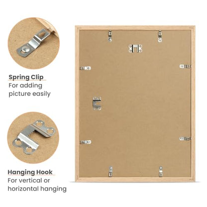 upsimples 12x16 Picture Frame Solid Wooden, Nursery Wall Frames Set of 3 | 100% Natural Solid Wood, Fit 8.5x11 with Mat and 12 x 16 Posters, For Kids Room, Gallery Wall Décor - size: 12X16