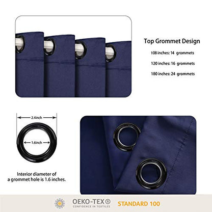BONZER Room Divider Curtain Total Privacy Wall Screen Partitions | Wide Thermal Insulated Blackout Curtains for Bedroom Slide Window, 84L x 108W Inch (7L x 9W ft), 1 Panel, Navy - color: Navy, size: 108"W x 84"L (Pack of 1)