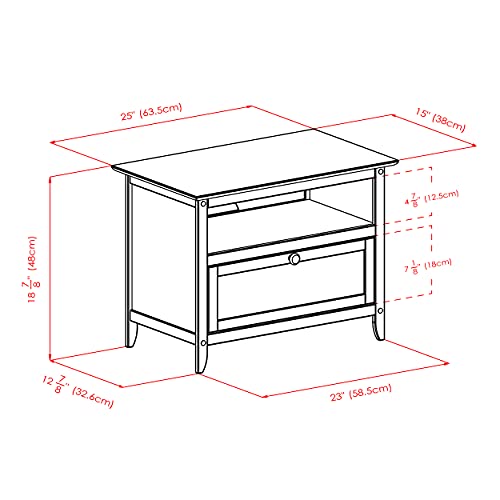 Winsome Wood Zara Media/Entertainment, Espresso, FURNITURE | Practical Storage Entertainment Cabinet with Display Shelf & Door for Living Room, Den, Office, Bedroom