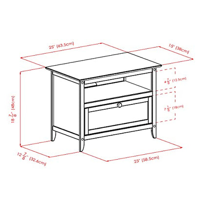 Winsome Wood Zara Media/Entertainment, Espresso, FURNITURE | Practical Storage Entertainment Cabinet with Display Shelf & Door for Living Room, Den, Office, Bedroom