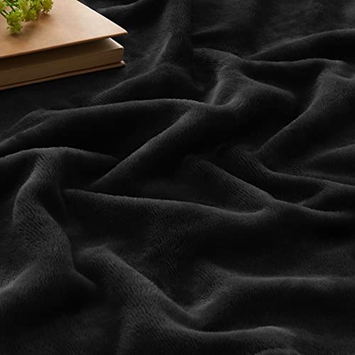 BEDELITE Fleece Blanket Soft Plush Twin Size Blanket Black 60"x80" | Ultra Soft Fleece, Plush Microfiber, Lightweight Warmth, All Season Comfort, Fade Resistant, Machine Washable, Couch Sofa Bed - color: Black, size: Twin(60"x80")